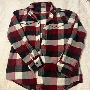 American Eagle Outfitters Red and Black Plaid Shirt